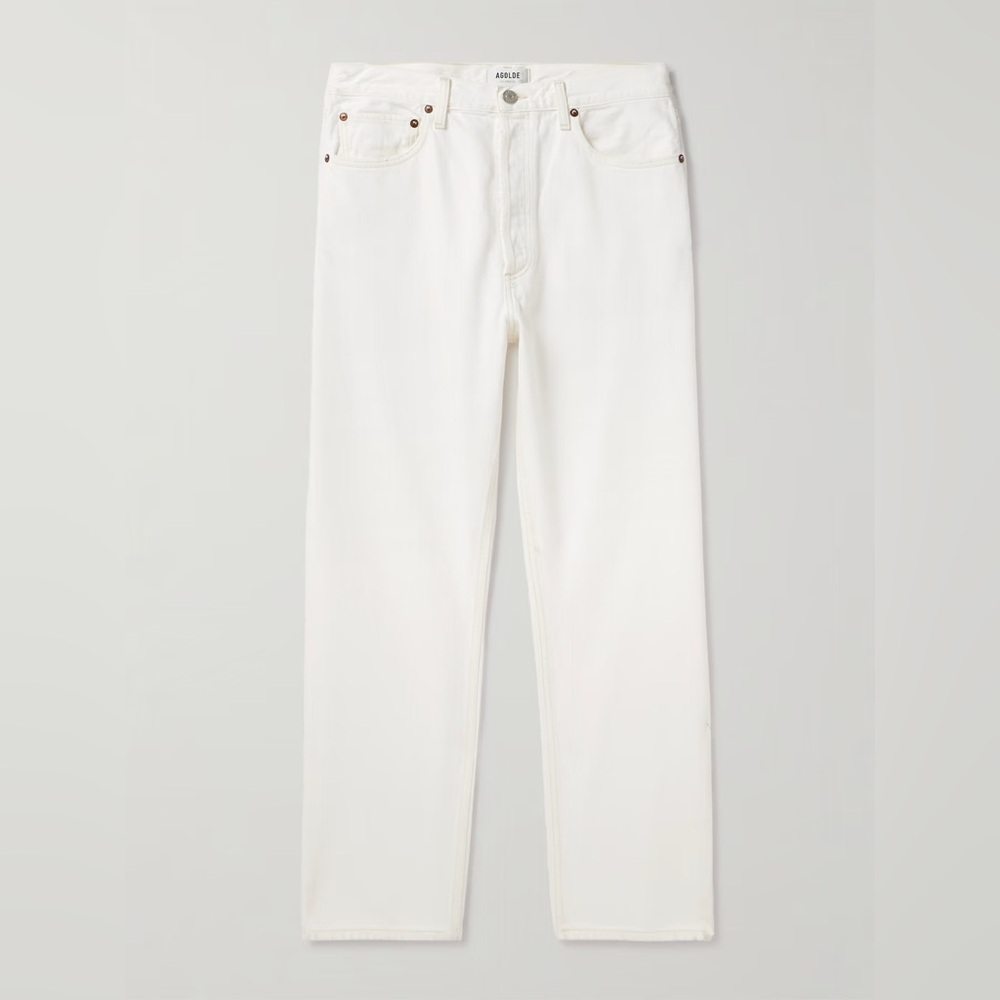 Agolde White Straight Leg Jeans